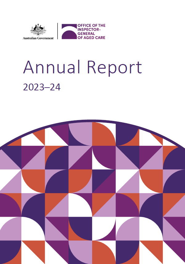 Cover page for the Office of the Inspector-General of Aged Care Annual Report 2023–24